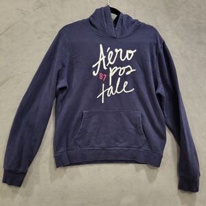 Aeropostale Y2K Hoodie Pullover Sweatshirt Women XXL Spell‎ Out Cursive Logo